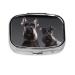 Cute Schnauzer Dog Printing 2 Compartment Small Pill Case Cute Small Pill Box Purse Pill Boxs Travel Pill Organizer for Pocket Purse and Travel Gifts