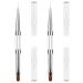 Thinp 2 Pcs Double Ended Nail Art Brushes Builder Gel Brush Nail Liner Brush UV Hard Gel Brush Nail Drawing Brushes French Tip Brush Rhinestone Handle Nail Brush for Nail Art Design White
