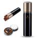 CIGARLOONG Cigar Case Portable Cigar Humidor Built-in Humidifier and Hygrometer for 3-5 Cigar Tube(Color:Black)