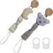 Lichuanuk 2 piece of baby pacifier chain pacifier chain fabric set with beech wood clip for boys and girls for all baby bite toys with 2 pieces of pacifier rings