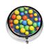 Colorful Ballsround Pill Box 3 Compartment Round Pill Box Organizer # Portable Travel Pill Box for Traveling.