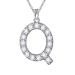 Cute Cat Necklace with Sparkling Zirconia Crystal Birthstone Pendant Necklace for Girls Womens White Gold Over 925 Sterling Silver Animal Necklace Birthstone Jewelry Sweet Present Girlfriend Sisters Platinum White Gold Silver