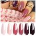 Vishine Gel Nail Polish KIT 6 Colors - Misty Pink & Midnight Rose Series Pastel Pink Wine Tone Home Nail Art Salon Gel Manicure Set