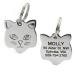 GoTags Cat ID Tag, Personalized Cat Shape Pet ID Tag in Stainless Steel, Includes up to 4 Lines of Custom Engraved Text  Stainless Steel, Kitty Face