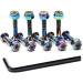 9PCS Dazzling Color Skateboard Hardware Set - Deck Mounting Screws, Nuts, Hex Key - Longboard Cruiser Fasteners - 1-1/4, 1, 7/8, 0.88 Inches - Buy Online on GoSupps.com