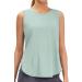 Ice Silk Workout Tank Top for Women - Cool-Dry Sleeveless Yoga Shirt - Greyish Green, Medium - Buy Online on GoSupps.com