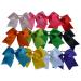 Bzybel 6 Inch Large Cheer Bow Set - 12 pcs Jumbo Hair Bows for Teens & Women - Softball Cheerleader Accessories in Mix Colors - Buy Online on GoSupps.com