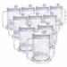 Wide floor two handle drinking cups with drinking lids - 10 pieces |Adult drinking aid cup mug older people Small pouring drinking lid double handle dementia arthritis weak handle drink cup 10-pack drinking lid