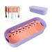Silicone Makeup Brush Cleaner Mat & Drying Holder Portable Cosmetic Brushes Storage Box 3 in 1 Cleaning Tool Organizer for Brushes Beauty Sponges Powder Puffs (Purple)