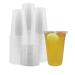 Belinlen 100 Sets 24 oz. Plastic Crystal Clear Cups with Flat Lids for Cold Drinks Iced Coffee Bubble Boba Tea Smoothie etc. (Coming with Extra 20 lids as Bonus) 24oz(100pack)with lids