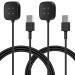 Fitbit 3 Charger, Fitbit Charging Cable, Charger for Fitbit Sense, 2pc 3.3ft Fitbit Chargers Replacement Compatible Fitbit Sense/Sense 2 / Versa 3 / Versa 4 USB Charging Cable Cord Stand Dock, Black