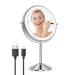 Kirkcaldy Lighted Makeup Mirror  1X 10X Magnifying LED Vanity Mirror with 3 Color Lights  8 Rechargeable Double Sided Desk Cosmetic Mirror  360  Rotation Touch Screen Light up Mirror