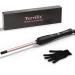 Terviiix Small Barrel Curling Iron Wand 3/8 Inch Thin Curling Wand Iron for Short & Long Hair Argan Oil and Keratin Infused Ceramic Curler with Digital Adjustable Temperature & Auto-Off 9mm Black