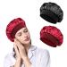 URAQT Satin Sleep Cap 2 Pack Large Night Head Cover for Women Soft Comfortable Night Sleep Bonnet Breathable Sleeping Hair Bonnet Cap for Long Curly Hair