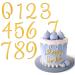 SAVITA 10pcs Acrylic Number Cake Topper with 0-9 Numbers Gold Number Cake Toppers Birthday Cake Toppers Numbers for Party Anniversary Celebration Birthday Wedding Cake Decorations (D20066)