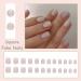 MISUD Short Square Press on Nails - Glossy Squoval Fake Nails with Glitter & Sequins - 24 pcs Gray Aurora Acrylic Nails for Stunning Nail Designs - Buy Online on GoSupps.com