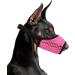 Yaodhaod muzzle for dogs with a rounded mesh loop breathable breathable dog muzzle prevents eating biting and chewing (m) XL roseo