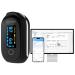 Continuous Pulse Oximeter Fingertip Built-in Storage for 8*10 Hours Rechargeable Blood Oxygen Saturation Monitor Bluetooth O2 Sat Monitor Finger for Oxygen Tracking SpO2 and Pulse Rate with APP and PC Reports Audio Reminder Black