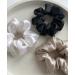 Set of 3 Large 6A Mulberry Silk Scrunchies in Satin Bag - Champagne, Black, White - Buy Online on GoSupps.com