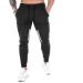 GANSANRO Men's Slim Fit Jogger Sweatpants with Zipper Pockets - Black Large - Buy Online on GoSupps.com