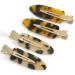Canitor Hair Clips for Styling Sectioning No Bend Hair Clips 4Pcs Creaseless Hair Clips Small Curly Hair Pin Bangs Hair Clips Acrylic Resin Flat Clips Tortoise Shell Hair Clips for Women Makeup Hair Clips 01-Leopard