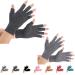 2 Pairs Arthritis Compression Gloves for Arthritis Pain Relief, Rheumatoid, Osteoarthritis and Carpal Tunnel for Men and Women, Fingerless for Typing (Medium, Black+Gray) Medium (2 Pair) Black+gray