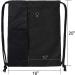 Large Drawstring Backpack Sports Gym Bag with Zipper, Water Bottle Mesh Pockets - Black - Buy Online on GoSupps.com