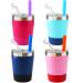 Housavvy 4 Pack 8 OZ Insulated Stainless Steel Kids Cups with Lids and Silicone Straws BPA Free Toddler Cups for Kids Smoothie Drinking Leakproof Baby Tumbler Sippy Cups for Toddlers Easy Cleaning Navy/Teal/Pink/Rose