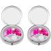 Buy Set of 2 Circular Embossed Triple-Compartment Pocket Purse Pill Box & Organizer - Silver Lines | International Shipping Available - Buy Online on GoSupps.com