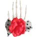 W-LOVNEST Halloween Skull Hair Clip for Women Large Skeleton Hand Hair Pin Female Gothics Flower Side Clip Day of Death Headdress Red - Buy Online on GoSupps.com
