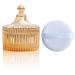 Large Body Powder Puff and Powder Container Crystal Case for Dust Puff Powder applicator with Box for Face and Body (retro)