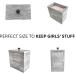 Gofika Tampon Holder for Bathroom | Rustic Real Wood Feminine Product Organizer | Stylish Gray Storage Box with Lid for Girls - Buy Online on GoSupps.com