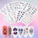 Black Nail Art Stickers Water Transfer Decals with Floral and Dream Catcher Design - 13 Sheets | DIY Nail Manicure Supplies - Buy Online on GoSupps.com