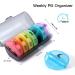 Weekly Pill Organizer 2x Daily | Travel Pill Box 7 Days | Portable Vitamin & Supplement Case - Multi-Color - Buy Online on GoSupps.com