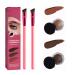Eelhoe Eyebrow Brush Home Eyebrow Care Kit 4D Laminated 4D Laminated Brow Home-Grooming Kit 4D Hair Stroke Brow Stamp Brush with Eyebrow Cream (Light Brown+Dark Brown)