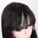 Buy 18-Inch Heat Resistant Synthetic Lace Front Wigs for Women - Long Straight Black Hairpieces with Bangs for Daily & Party Use - Buy Online on GoSupps.com