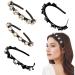 4 Pcs Rhinestone Fashion Headbands Double Bangs Hairstyle Hairpin Headbands Double Layer Twist Headbands Headband with Clips Beaded Hair Accessories for Women Girl Wedding