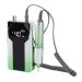 Electric Nail Drill Portable Rechargeable Polishing Speed Adjustable Nail Grinder Silver Green Gradient 40 000RPM with 6 Heads for Home Salon Use