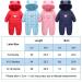 JiAmy Baby Snowsuit Hooded Romper | Cartoon Bear Winter Outfit | Red | 6-12 Months - Buy Online on GoSupps.com