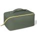 Aucuu Large Capacity Travel Cosmetic Bag for Women Girls PU Leather Waterproof Layered Storage Makeup Bag with Handle Portable Travel Organizer (Checkered Mint Green) #12 Mint Green-12