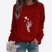 Halloween Costumes Round Neck Casual Long Sleeve Sweatshirt Top Fashion Top Watermelon Red Large - Buy Online on GoSupps.com