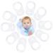 10pcs Transparent Silicone Button Rings | Pacifier Chain & Holder Clip Adapter | Baby Silicone Ring for Pacifiers - Buy Online on GoSupps.com