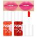 evpct Apple Strawberry Lip Stain Tint Set Pink Velvet Watery Lip Tint Stain for Lips Cheeks and Eyes Moisturizing Waterproof Long Wear Matte Liquid Lipstick Set Natural Lip Color Makeup 7.1ml/0.24oz*2 0.48 Fl Oz (Pack of...