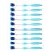 Tongue Cleaner Ergonomic Design Long Handle 10 Pack Silicone Oral Hygiene Care Tongue Brush for Adults (Blue)