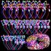 50 Pcs Led Cat Ear Headbands Bulk  Light up Flower Headband Glow Crown Rabbit Ear Hairband Luminous Head Accessories for Adults Kids Christmas Glow in The Dark Party Supplies
