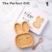 Tiggi Bamboo Baby Suction Plate Set - Non-Slip Eco-Friendly Bamboo Plates for Babies and Toddlers (Rabbit Blue) - Buy Online on GoSupps.com