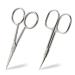 BEZOX 2pcs Scissors Set - Sharp Nail Scissors Cuticle Scissor Eyebrow Grooming Scissors Cuticle Cutters Beard Trimming Scissors Hair Cutting Scissors Professional for Women or Men Silver