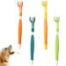 Dog Toothbrush 3 Sided Toothbrush 4PCS Triple Head Dog Toothbrushes for Dogs Dental Care with Soft Bristles Cleaning Brushes with Long Handle for Dog Cat Oral Dental Health