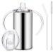 Vermida Stainless Steel Insulated Sippy Cups with Handles 12oz Spill Proof Vacuum Tumbler for Toddlers Kids Straw Cup with Two Lids Double Wall Kids Travel Mug Tumbler with Handles for School Outdoor 1 Pack