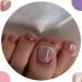 Glossy Square Press-On Toenails with Glitter | Extra Short False Toe Nails for Women | Stylish & Durable Cat Polish Design - Buy Online on GoSupps.com